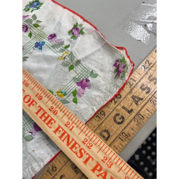 Vintage Ditsy Floral Square Scarf Lightweight Neck Wrap Bandana White Multi Boho - Picture 3 of 3